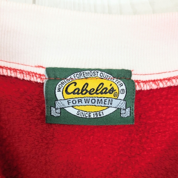 Cabela's Snowman Cardigan Women's Size XL or 2X Sweatshirt Christmas Red - Picture 3 of 13